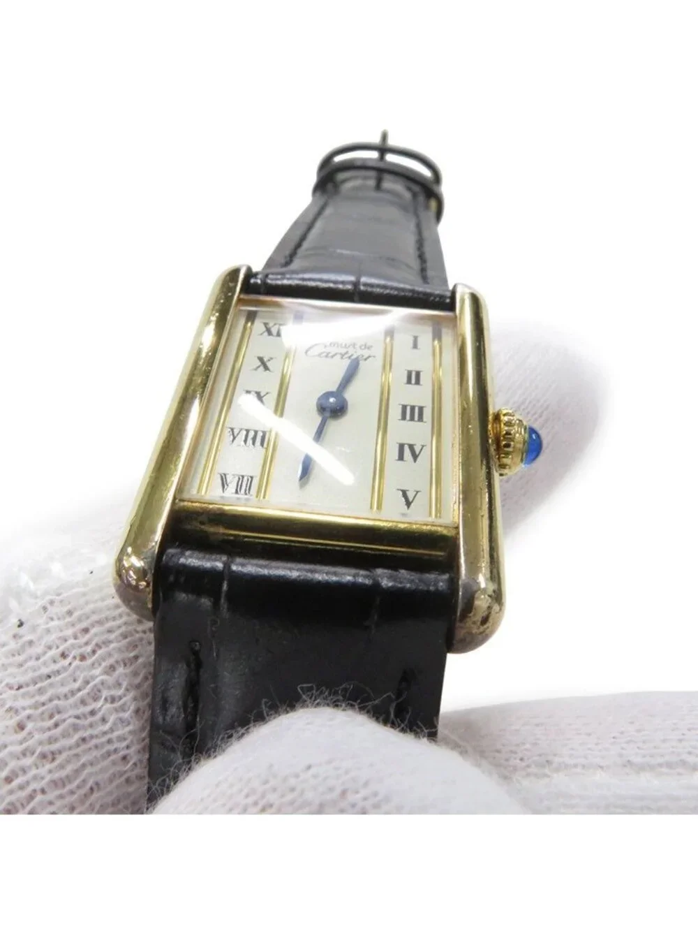 Cartier Must Tank SM Vermeil Watch Ivory Dial Vintage